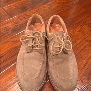 Astorflex ~ Drake's Tobacco Suede 'Chard' Moc-Toe Derby Shoe